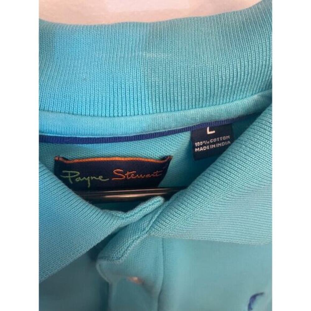 Payne Stewart Blue Polo‎ Shirt Mens Short Sleeve Cotton Golf Casual Size Large - Picture 3 of 4